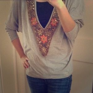 Victoria's Secret Ludi embellished 3/4 sleeve top