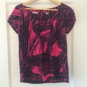 Valette Tops - Graphic print silk top Valette Tops - Graphic print silk top