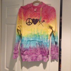 Peace love lax tie dye sweatshirt