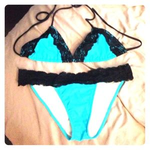 Beach bunny style lace scrunch bikini medium large