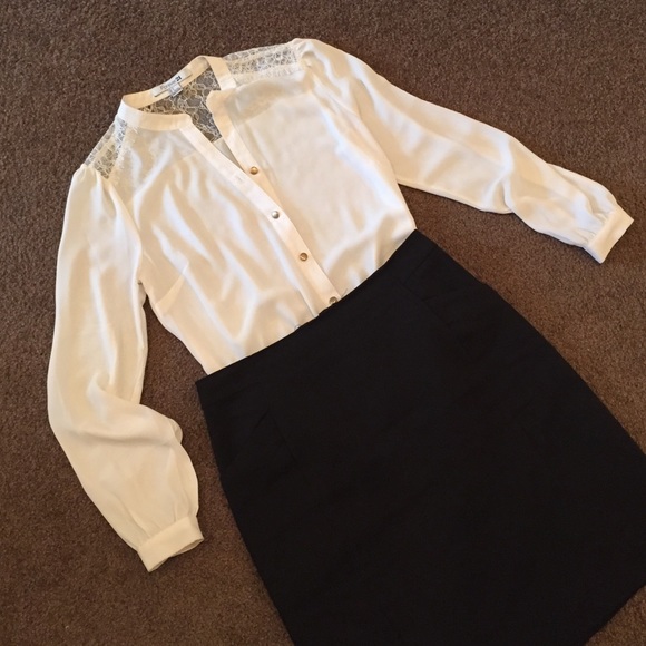 Ivory top with lace detailing