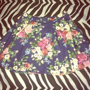 Forever 21 Floral Skater Skirt