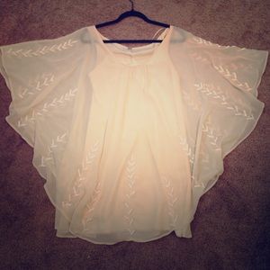 Free People Cream dress with white beading