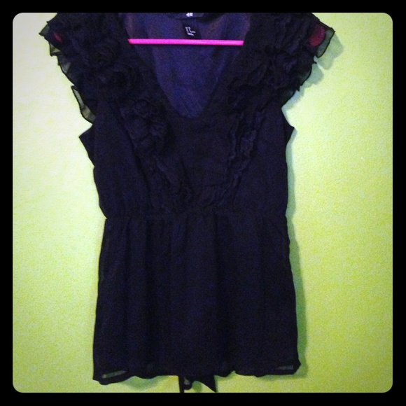 Black short sleeve H&M top - Picture 1 of 3
