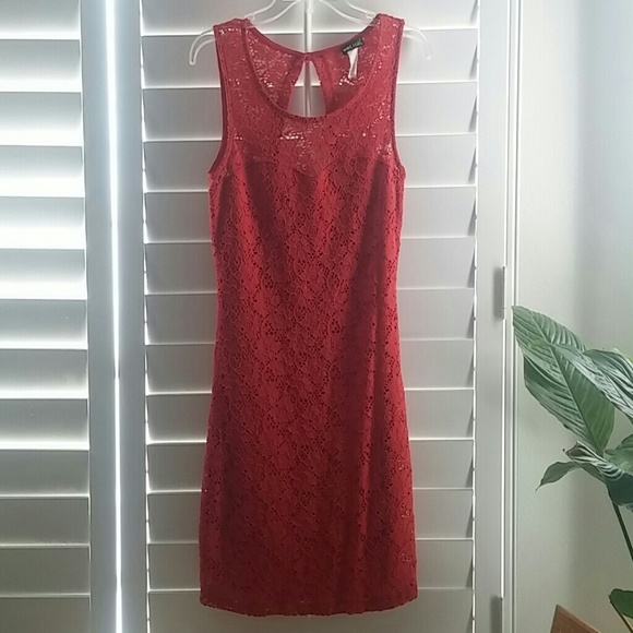 Burnt orange wet seal laced flower dress