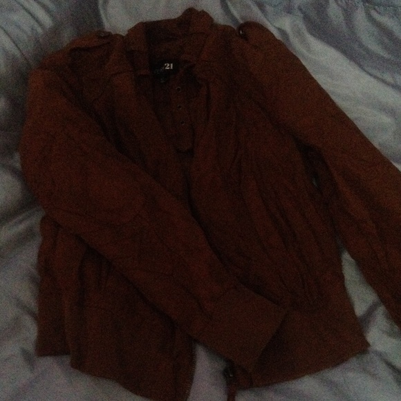 Faux suede brown jacket