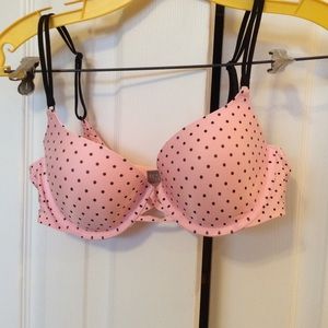 Pink polka dot Victoria's Secret bra