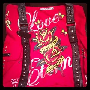 Ed Hardy tote purse with embellishments
