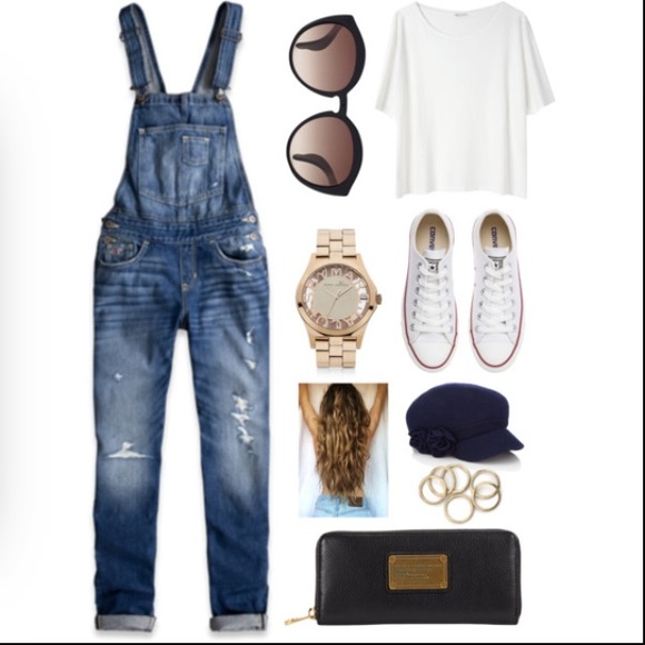 Hollister cropped overalls
