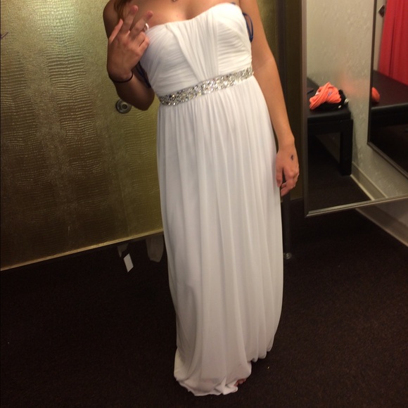 Elegant white prom dress