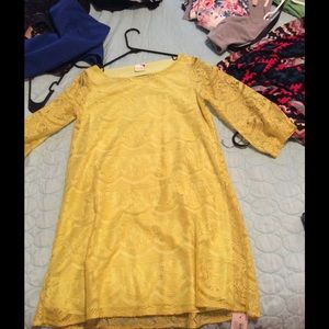 Yellow lace dress