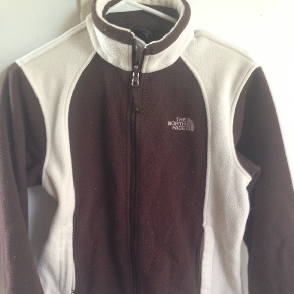 Childs size medium north  face jacket tan & brown