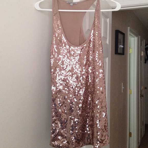 Gold sequin racer back top