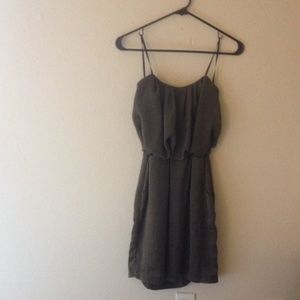 Forest green strapless summer dress