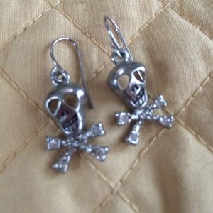 Skull diamond accent earrings