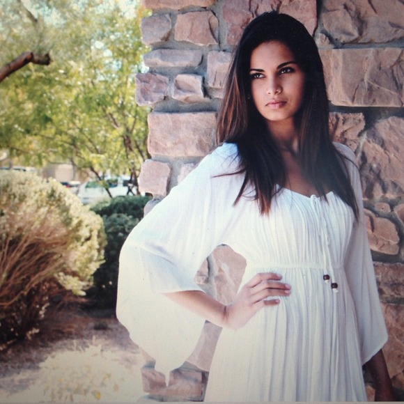 White cotton gauze dress