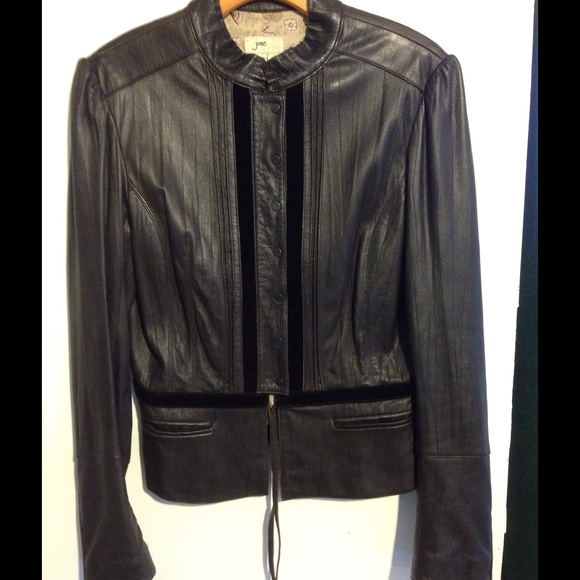 June chocolate brown leather jacket