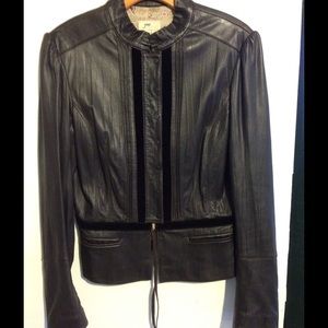 June chocolate brown leather jacket