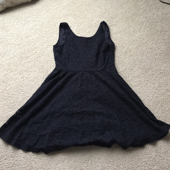 Black Cotton Lace Cocktail Dress