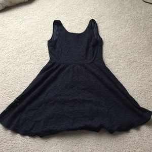 Black Cotton Lace Cocktail Dress