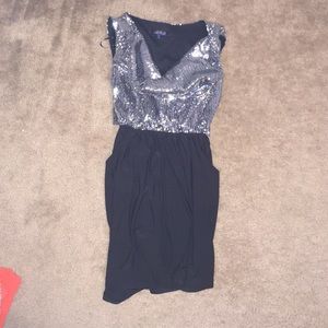 black and silver sequin dress