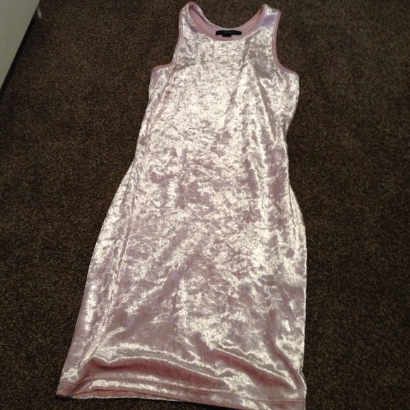 pink velvet dress