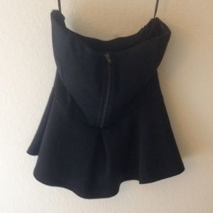 Black strapless top
