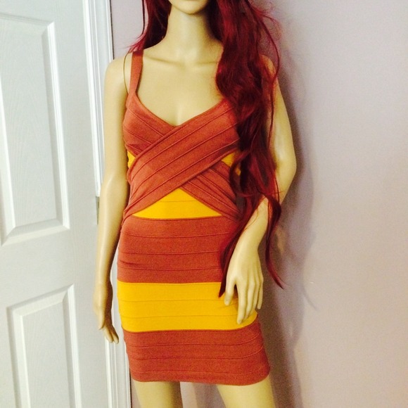 Redskins colors sexy bebe bandage dress
