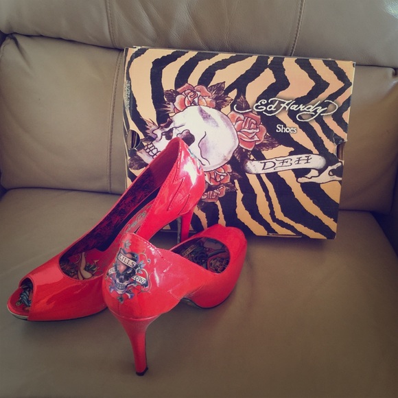 Red Stacey heels