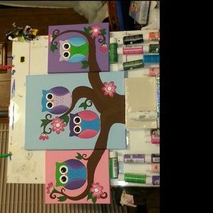 Acrylic paintings on stretched canvas