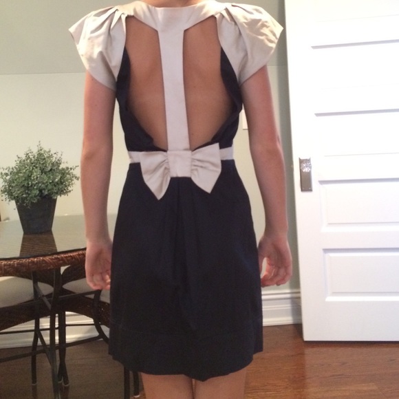 Blue/tan French connection cocktail dress