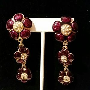 Purple daisy ear rings