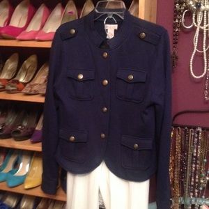 Navy military cropped jacket