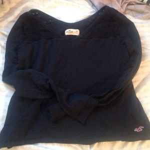 Hollister long sleeved v-neck shirt with lace