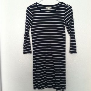 Navy/white Striped Dress