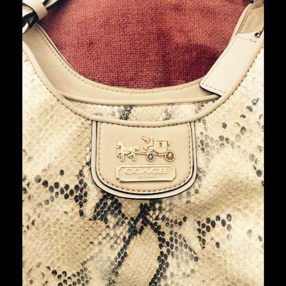 SOLD - Coach Madison Python Embossed Bag - Picture 2 of 4