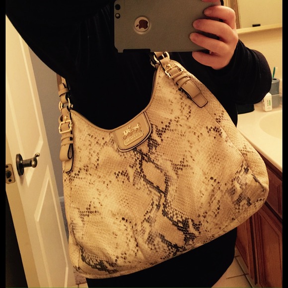 SOLD - Coach Madison Python Embossed Bag - Picture 4 of 4