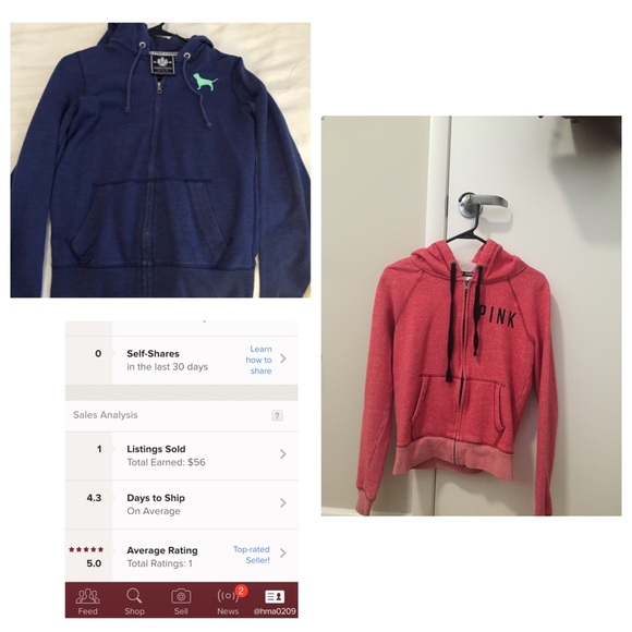 Victoria's Secret pink zip up hoodie