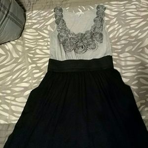 Gray and black flower dress