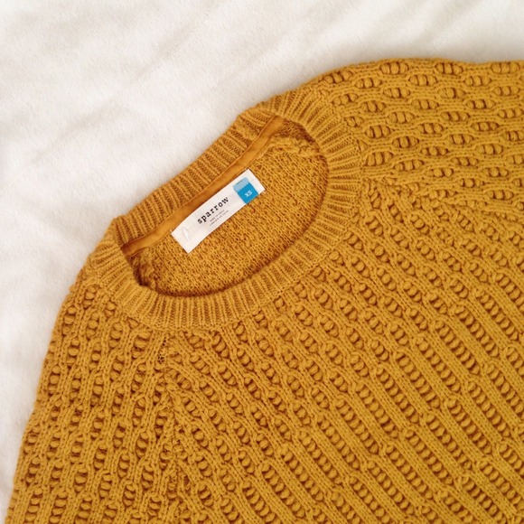 Anthropologie Mustard Chunky Knit Sweater