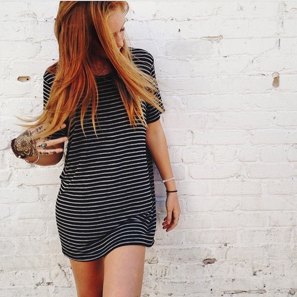 Bm black and white striped dress