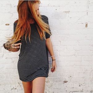 Bm black and white striped dress
