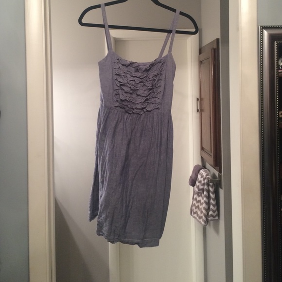 Denim ruffle dress
