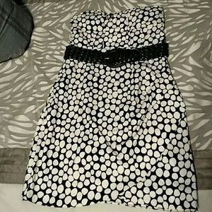 Black and white polka-dot dress