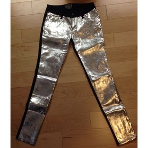 TRIPP NYC Half Metallic Skinny Jeans