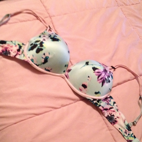 cute floral push up bra