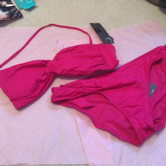 Hot pink bathing suit