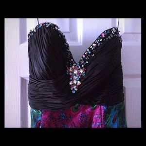 Peacock pattern prom dress!