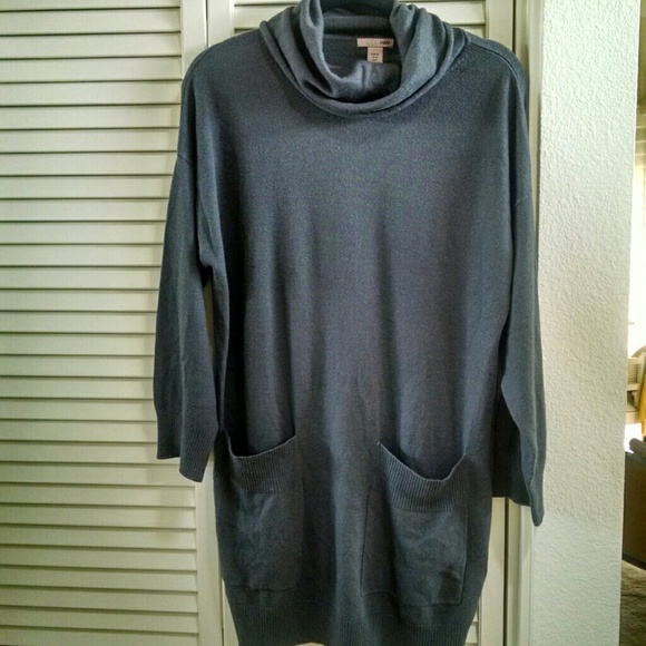 Soft, causal elegant, gray brown tunic kint dress
