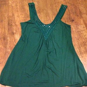 Green + sequin dress tank